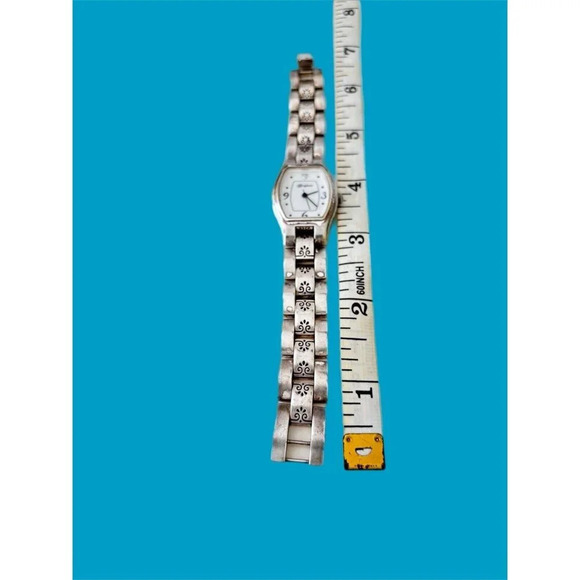 BRIGHTON SORRENTO Watch Silver tone Square Ornate Bracelet New Battery - Picture 3 of 5